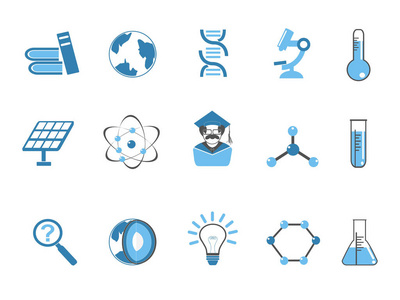 蓝色科学图标集