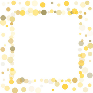 白色背景上的金色斑点五彩纸屑
