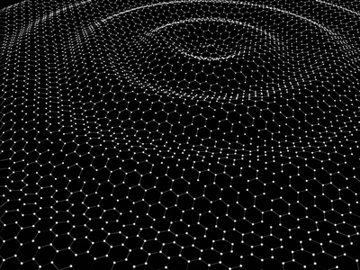 抽象波纹网背景从六角在黑色。向量的