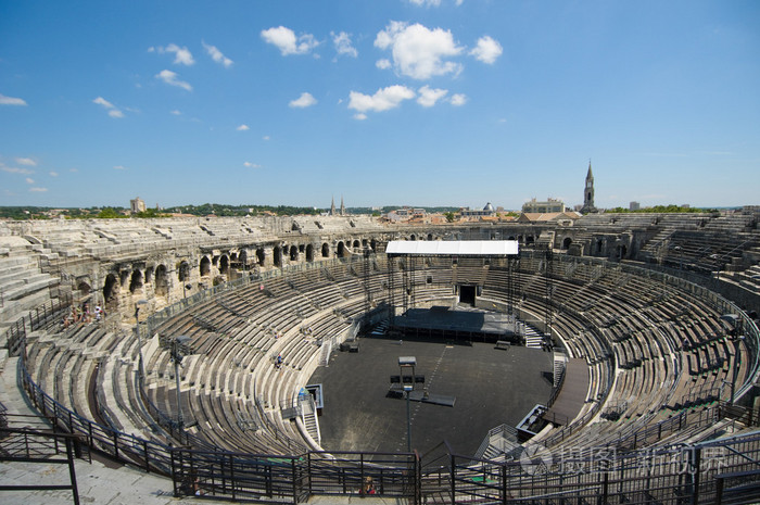 尼姆尼姆市法国罗马圆形剧场的舞台