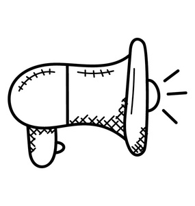 喊话手绘扩音器的手绘素描, 扩音器照片