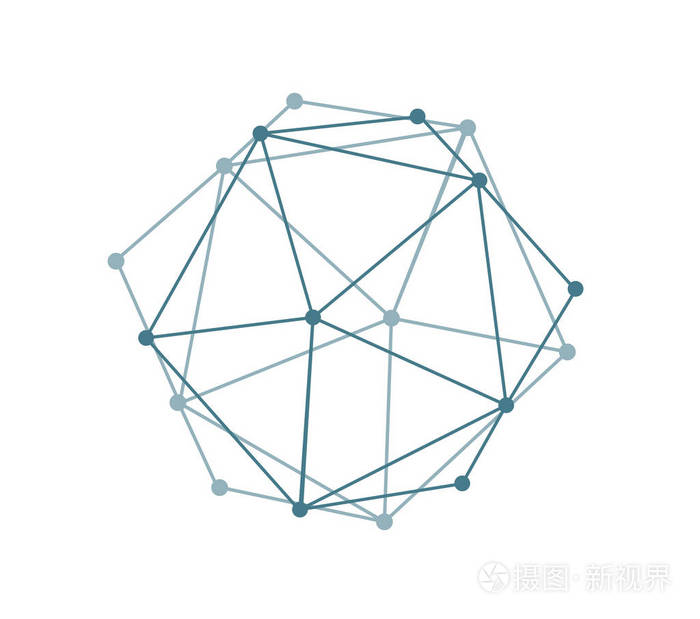 几何图形的抽象形状。现代数字技术风格