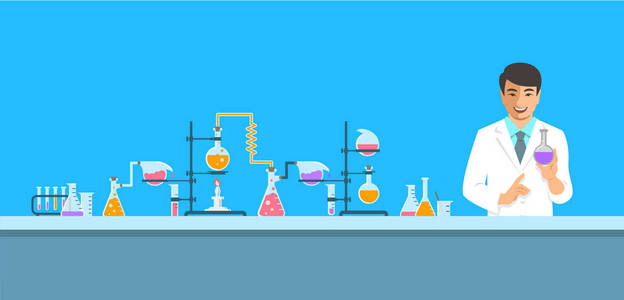 化学实验室亚洲化学家