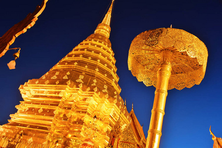 泰国清迈的一座佛教寺庙素贴。