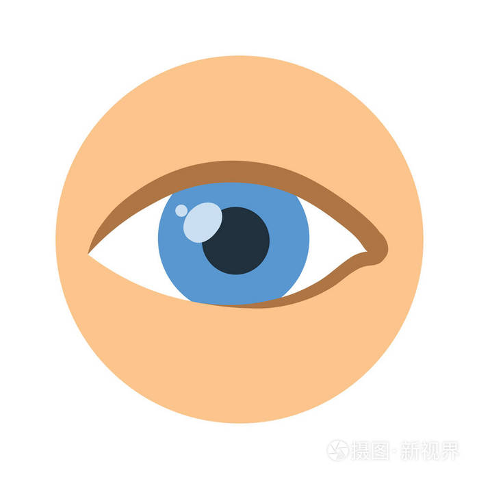 人眼图标矢量象形插图在白色上隔离