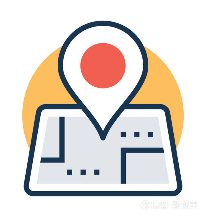 gps标记的位置向量表示插画-正版商用图片042kym-摄图新视界