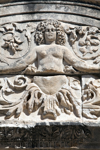 美杜莎的哈德良的神庙，以弗所的细节