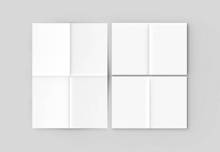 8页传单法国折叠直角垂直小册子模拟