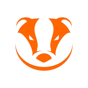 獾头橙色简单符号标志设计照片