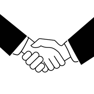 商务握手。白色背景上的图标