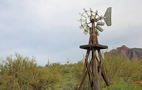 风车在迷信山博物馆, Apache 足迹, 亚利桑那, 美国