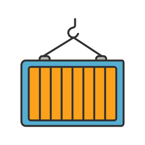 白色背景上的多式联运容器颜色图标