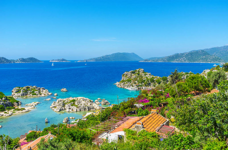 Kekova 湾风景如画的景色, 土耳其