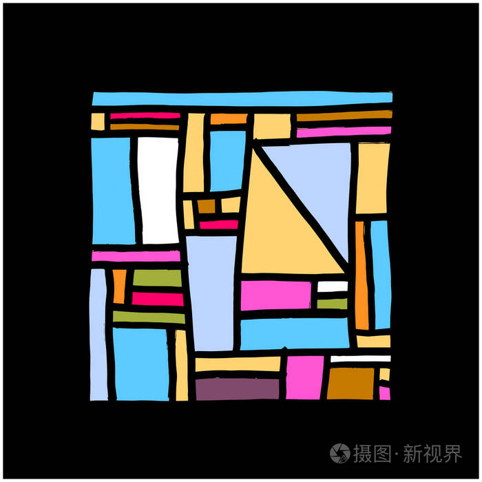 禅宗纠结图案/手绘马赛克插图-矢量