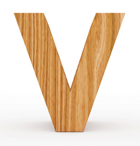 字母 V 3d 木隔离在白色