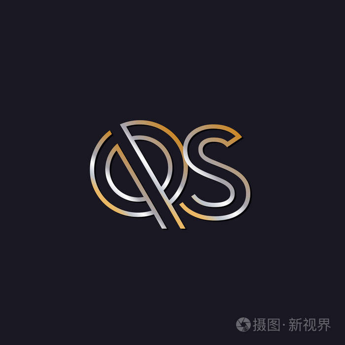 在深色背景下的初始字母 qs 徽标