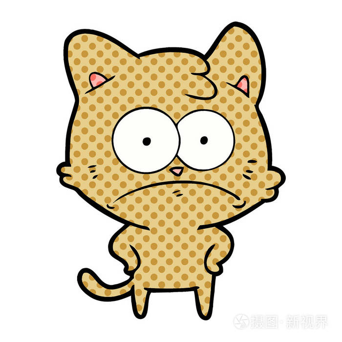 卡通神经猫的矢量图解
