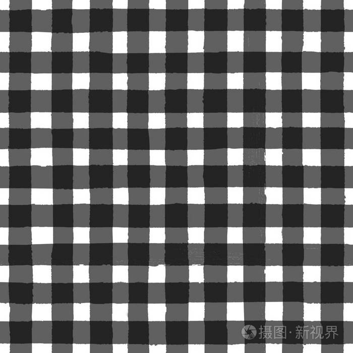 复古黑白方格花纹无缝图案