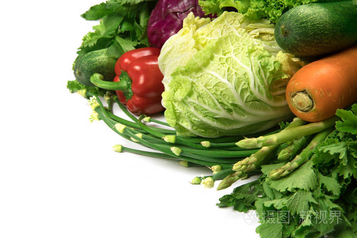 关闭绿色食品袋混合有机绿色蔬菜o