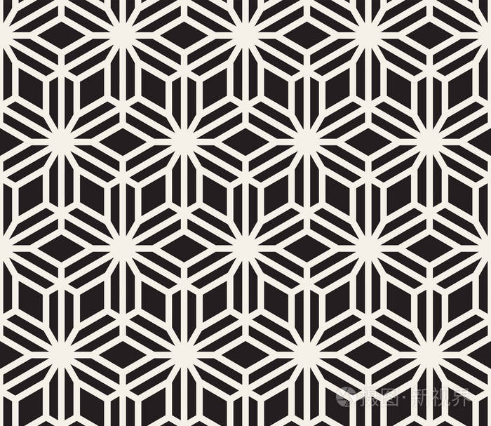 矢量无缝几何图案.简单的抽象线格子.重复元素时尚背景插画-正版商用
