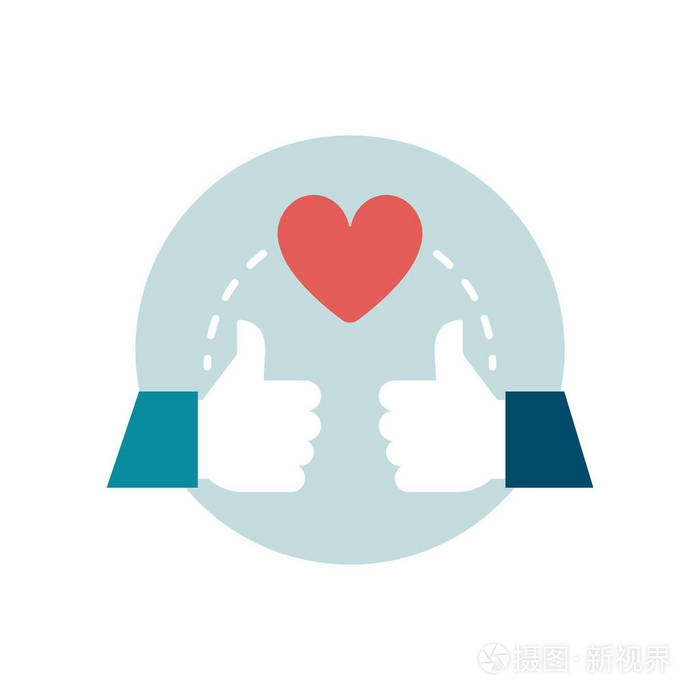 网上尊重和社会媒体, 竖起大拇指和心, 礼仪概念