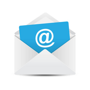 电子邮件信封概念, 矢量插图