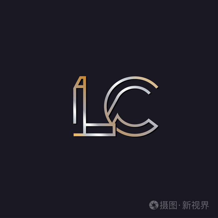 在深色背景下的初始字母 lc 徽标