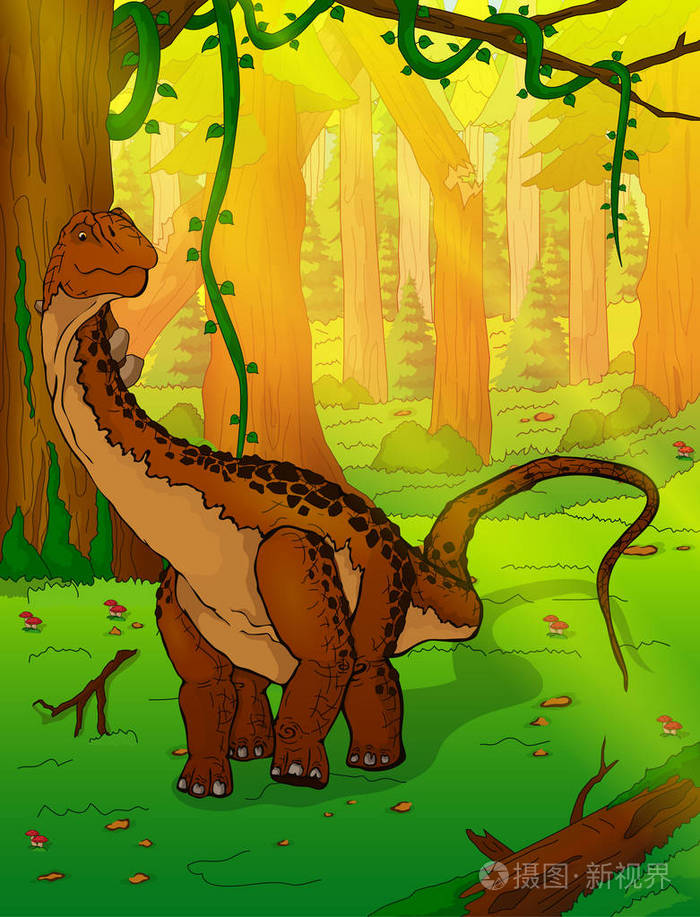 森林背景下的梁龙