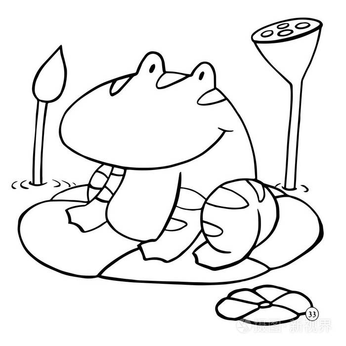 可爱的卡通青蛙白色背景的儿童版画, t恤, 彩色书, 有趣和友好的性格