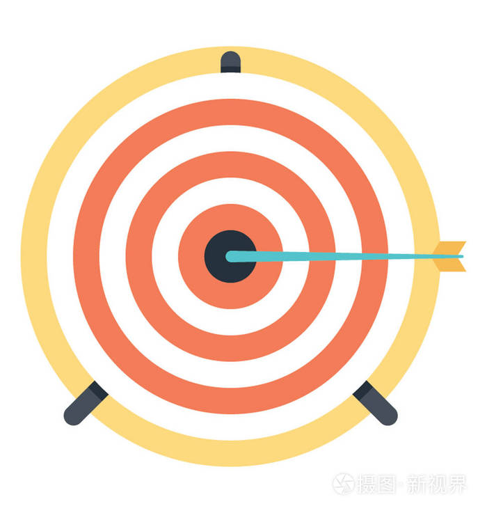 目标命中平面样式插图