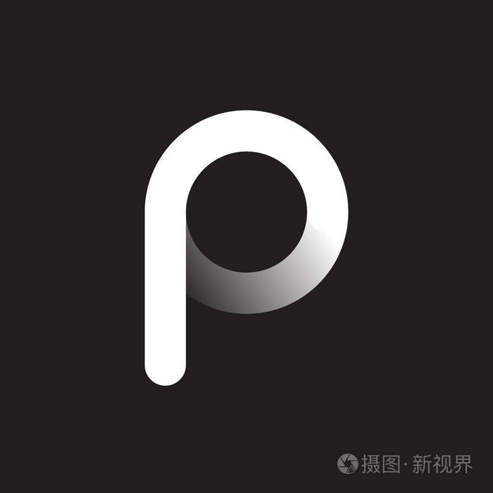 p 初始字母徽标在深色背景上
