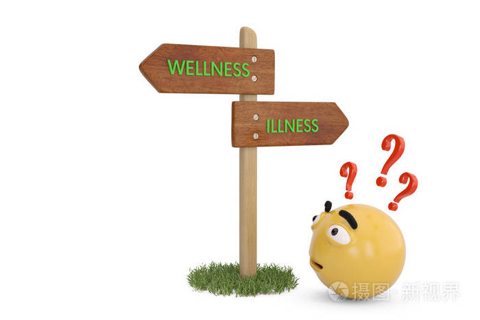 混淆emoji表情木标志健康和病症3d例证