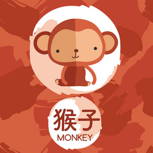 有中国意义的可爱婴儿动物套装 矢量插画