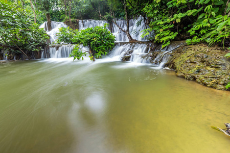 泰国碧府 Sangkhlaburi 热带雨林 Noppiboon 瀑布