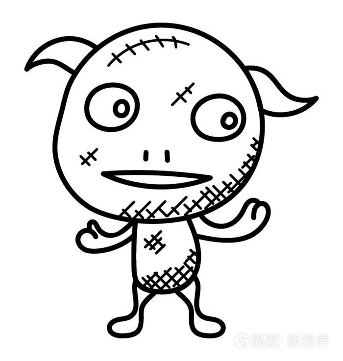 外星人字符涂鸦图标.卡通外星人