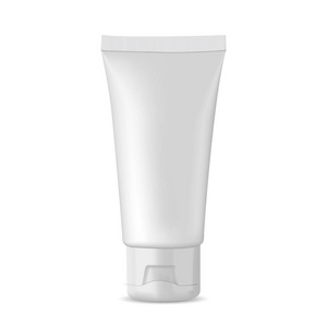 用于医药或化妆品的矢量白色包装模拟管奶油凝胶护肤牙膏