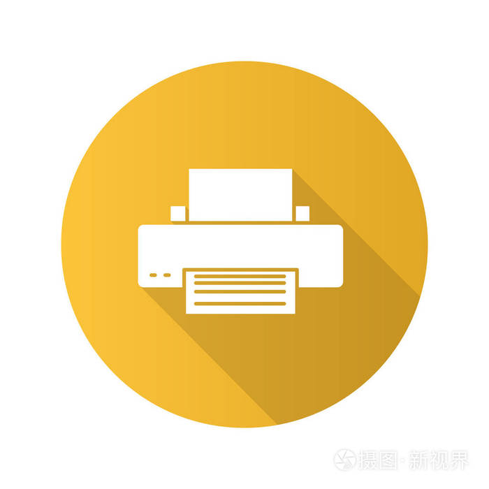 白色背景上的打印机平面设计标志符号图标