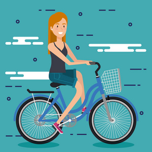 自行车的年轻女人