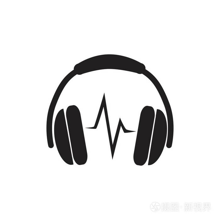 耳机平面图标矢量图