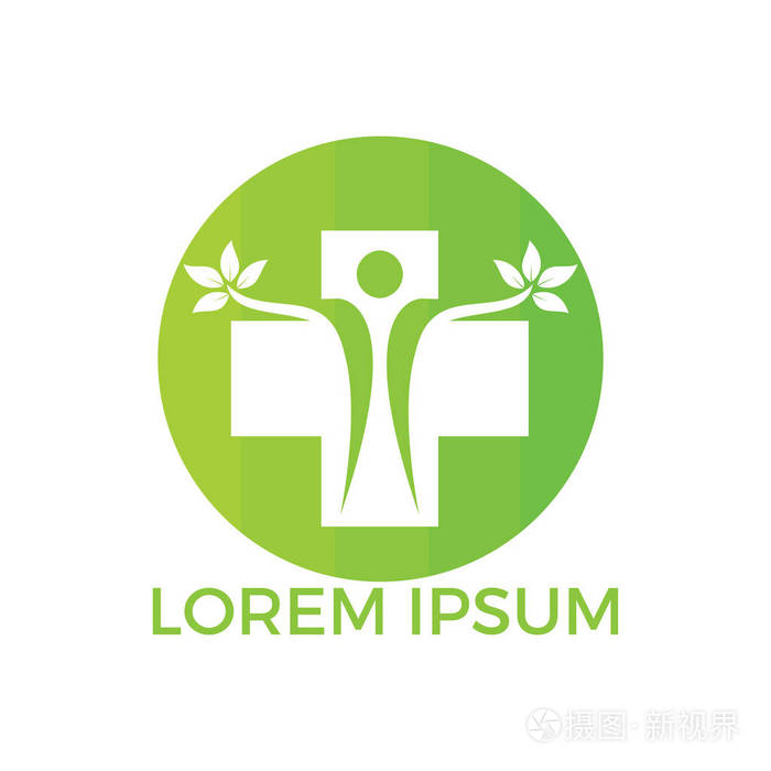 抽象医学矢量标志设计.标识交叉健康符号的图解设计