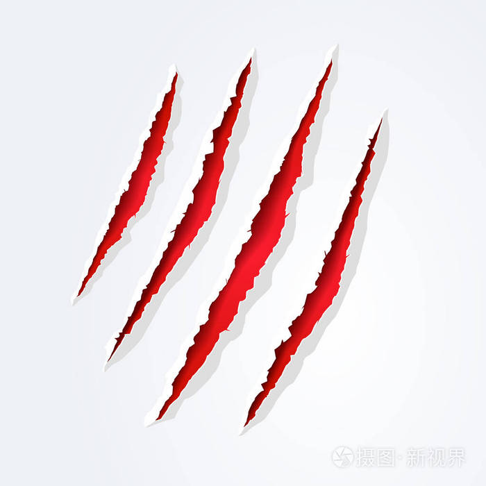 矢量插画野生动物怪兽爪划痕易编辑