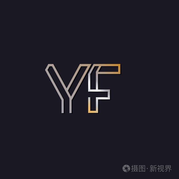 初始字母 yf 在深色背景上的徽标