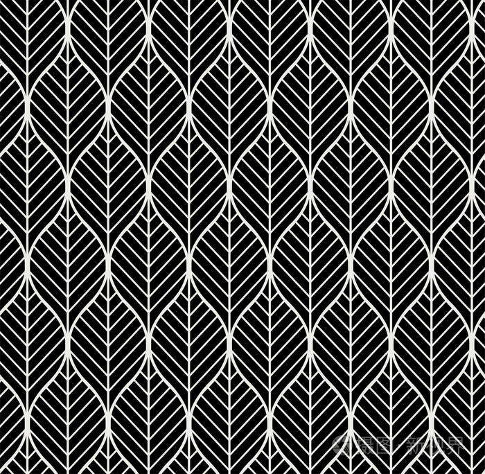 几何叶矢量无缝图案抽象向量纹理叶背景