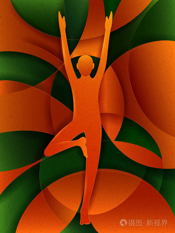 抽象立体backhround练习瑜伽的人们