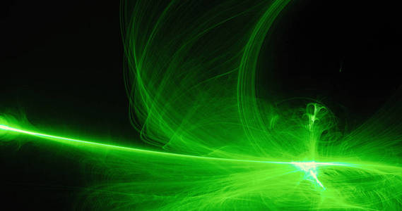 绿色的抽象线条曲线粒子背景