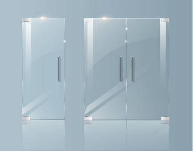 玻璃门, 在精品办公室或商店.建筑师项目的向量例证照片