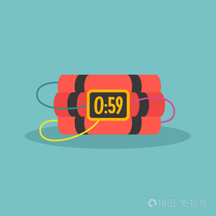 Tnt 时间炸弹数字显示 平面可编辑矢量illust插画 正版商用图片044w9g 摄图新视界