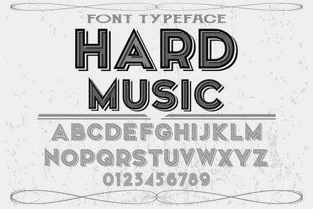 字体字样手工制作的矢量名为硬音乐
