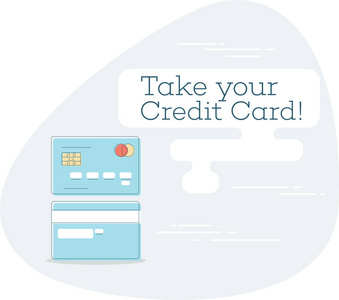 把你的信用卡概念线艺术风格
