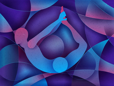 抽象立体 backhround 练习瑜伽的人们照片